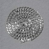 14k White Gold Solid Curb Chain (4.70 mm)