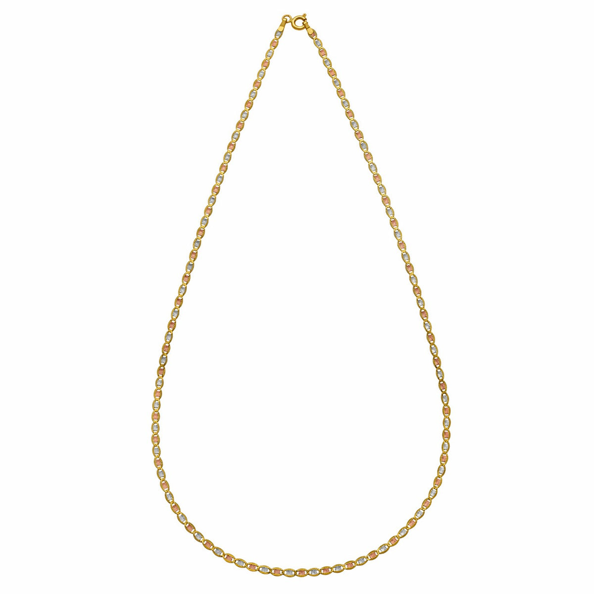 14K Tri Color Gold Pave Valentino Chain (2.00 mm)