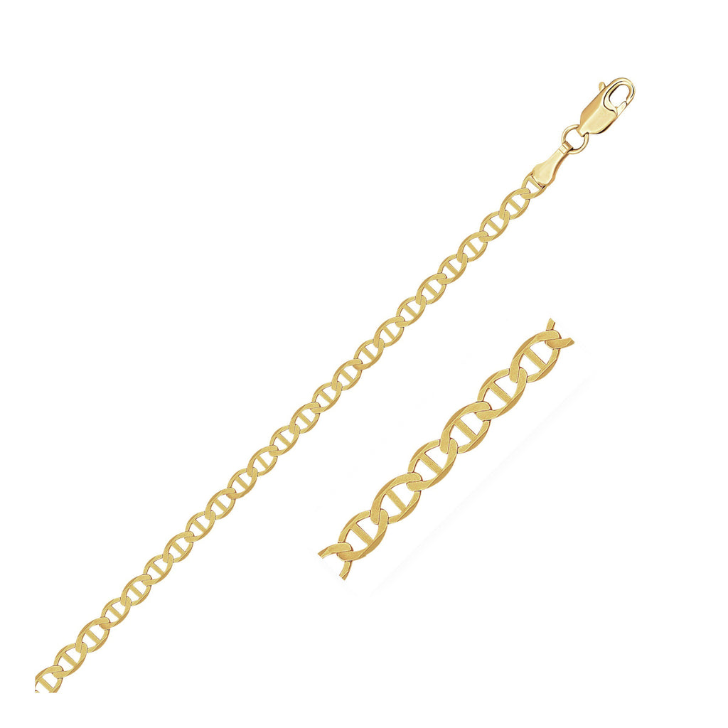 3.2 mm 14K Yellow Gold Mariner Link Anklet