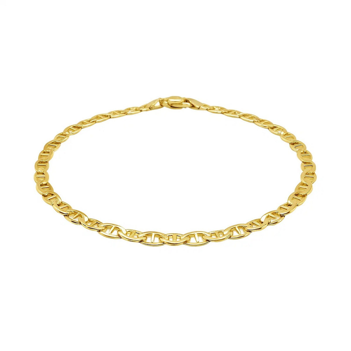 3.2 mm 14K Yellow Gold Mariner Link Anklet