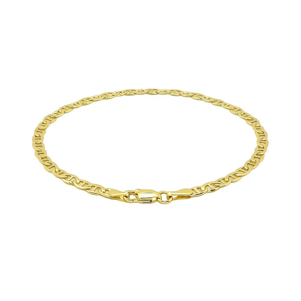 3.2 mm 14K Yellow Gold Mariner Link Anklet
