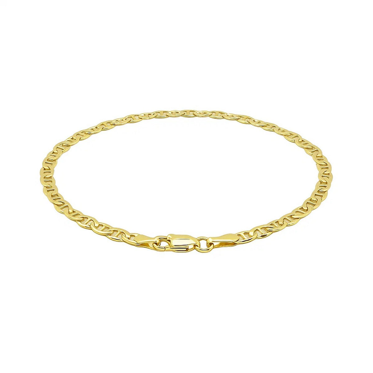 3.2 mm 14K Yellow Gold Mariner Link Anklet