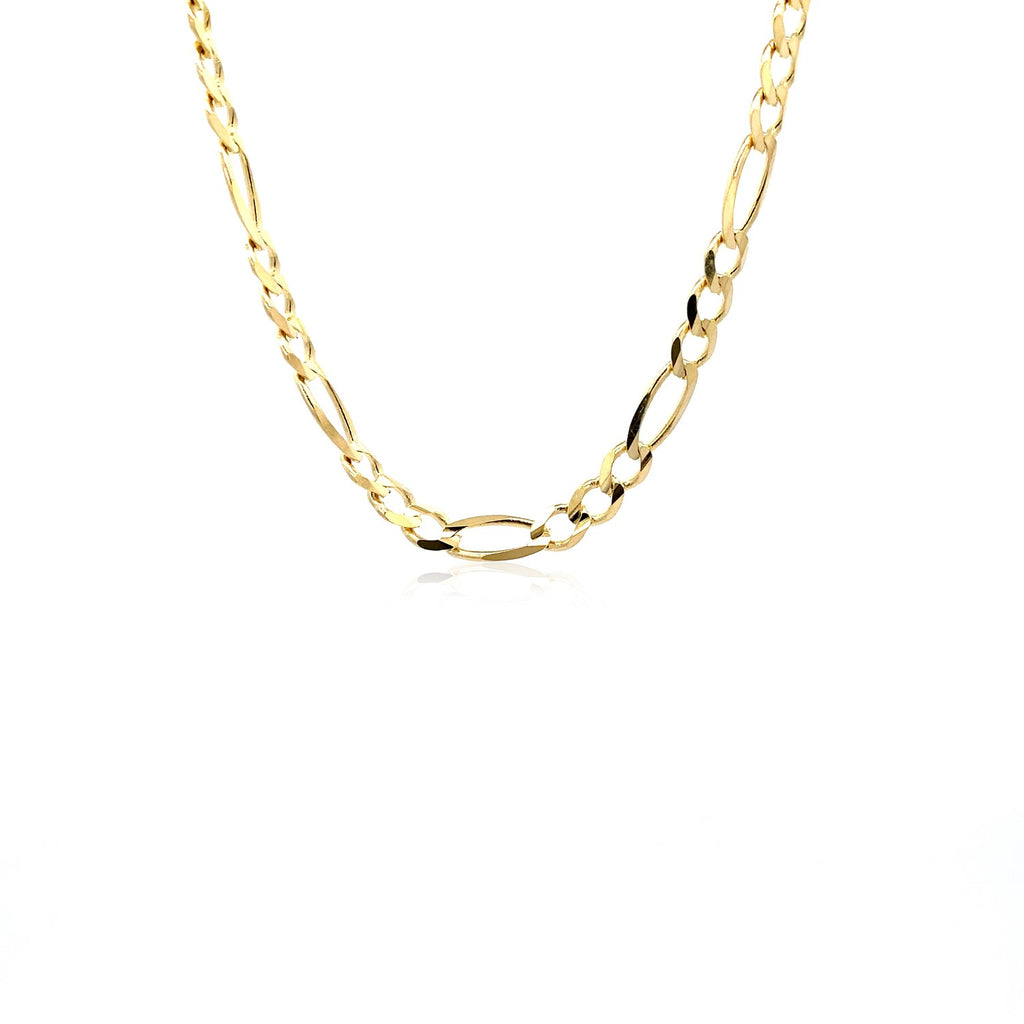 10K Yellow Gold Solid Figaro Chain (4.50 mm)