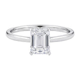 1 1/2 Carat Emerald Lab Grown IGI G/VS1 Diamond Solitaire Ring in 14K White Gold