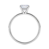1 1/2 Carat Emerald Lab Grown IGI G/VS1 Diamond Solitaire Ring in 14K White Gold