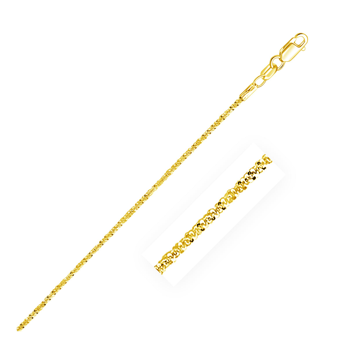 14K Yellow Gold Sparkle Anklet (1.5 mm)