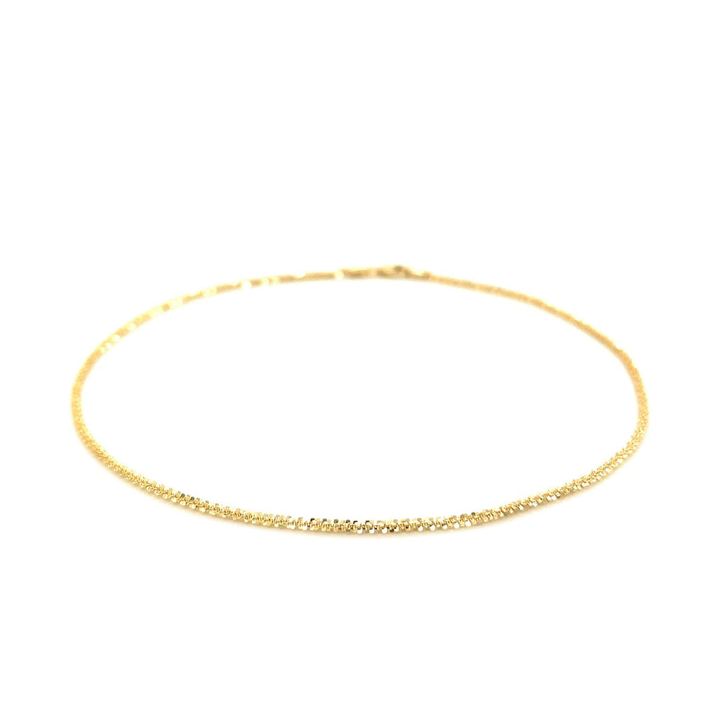 14K Yellow Gold Sparkle Anklet (1.5 mm)