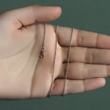 14k White Gold Diamond-Cut Bead Chain (1.10 mm)