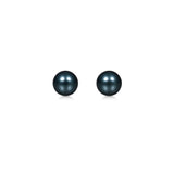 14k Yellow Gold Cultured Black Pearl Stud Earrings (7mm)