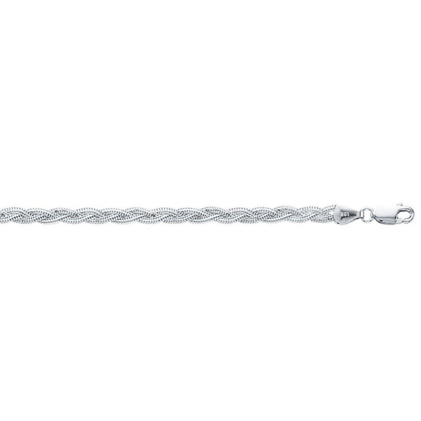 14k White Gold Braided Bracelet  (3.50 mm)