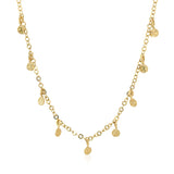 Choker Necklace with Hammered Beads in 14k Yellow Gold