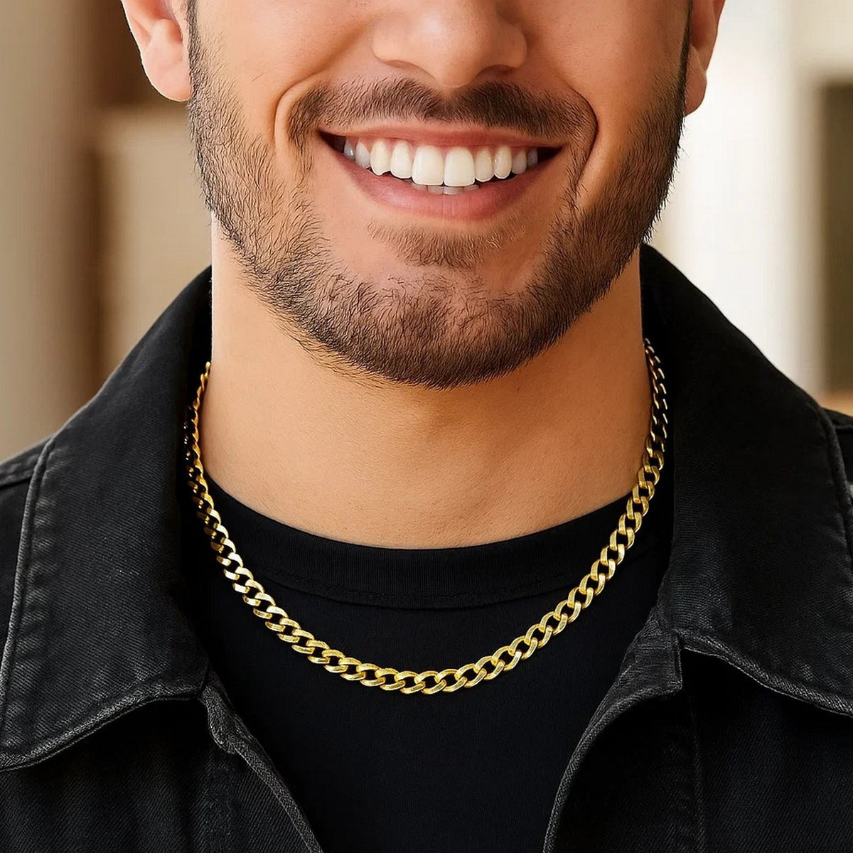 14k Yellow Gold Solid Curb Chain (5.70 mm)
