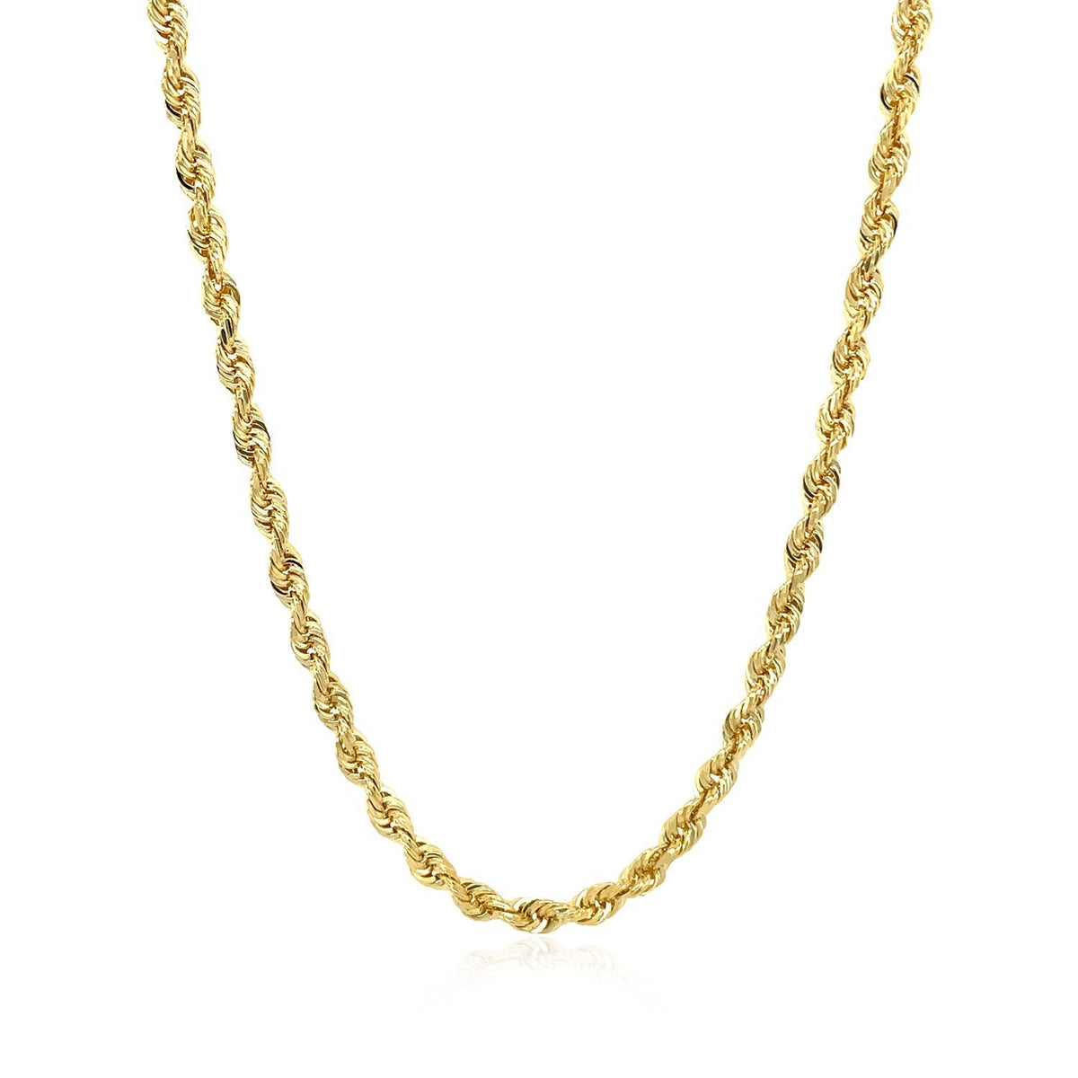 10k Yellow Gold Solid Diamond Cut Rope Chain (1.40 mm)