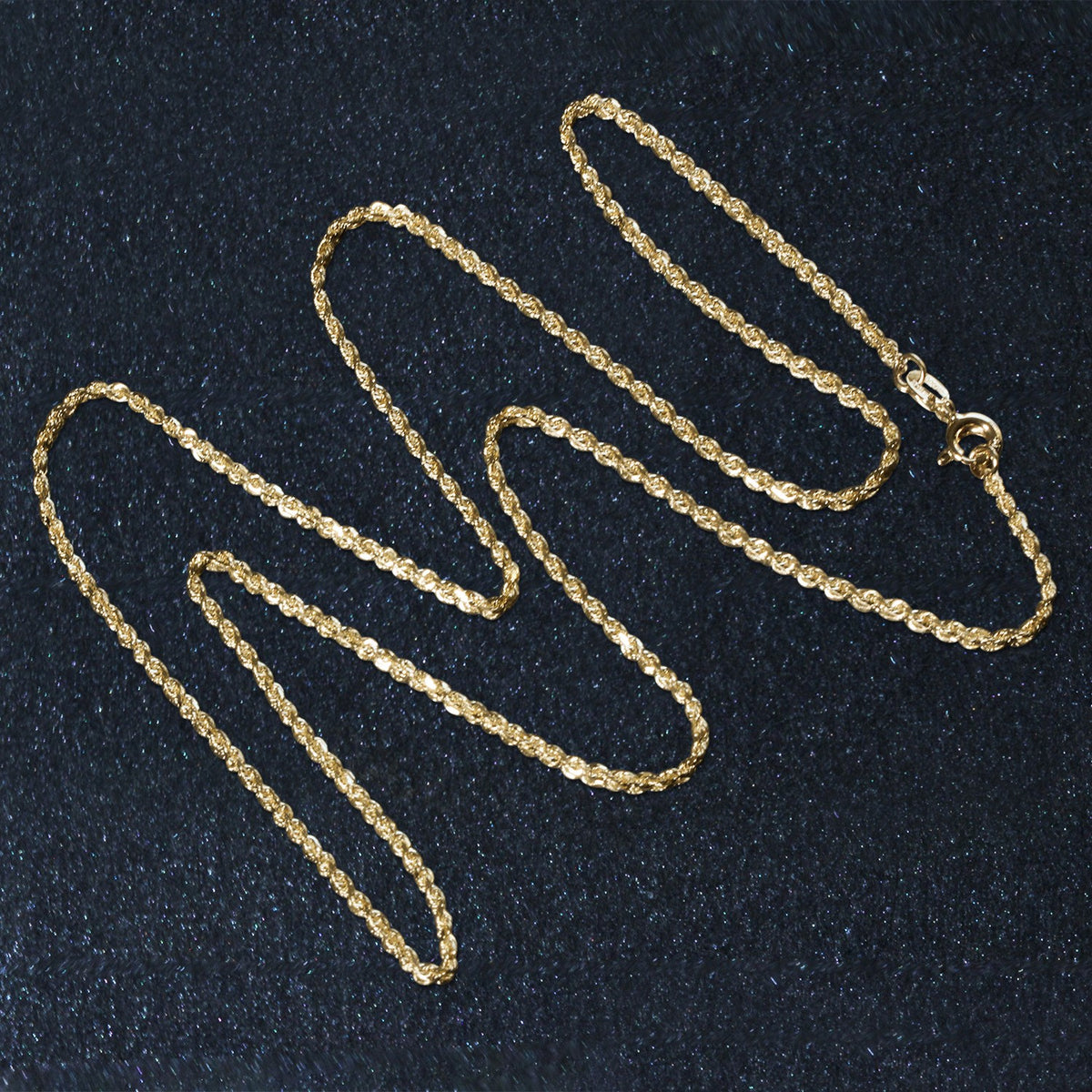 10k Yellow Gold Solid Diamond Cut Rope Chain (1.40 mm)