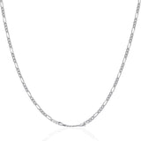 14k White Gold Solid Figaro Chain (1.90 mm)