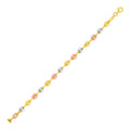 14K Tri-Color Gold Mariner Link Anklet