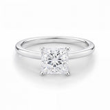 1 Carat Princess Lab Grown IGI G/VS1 Diamond Solitaire Ring in 14K White Gold