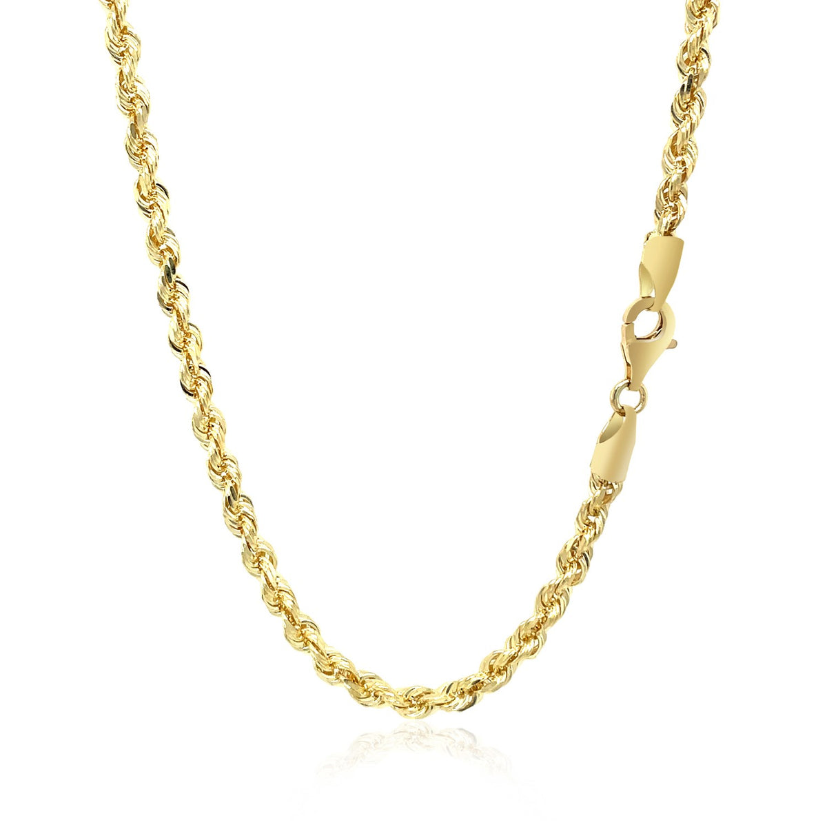 10K Yellow Gold Solid Diamond Cut Rope Chain (3.50 mm)