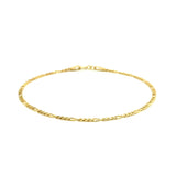 14K Yellow Gold Figaro Anklet (1.9 mm)