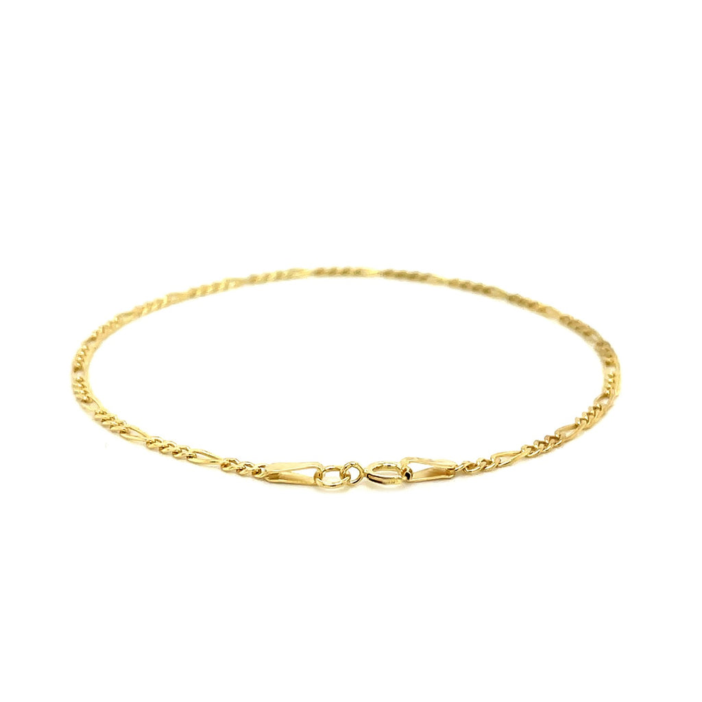 14K Yellow Gold Figaro Anklet (1.9 mm)