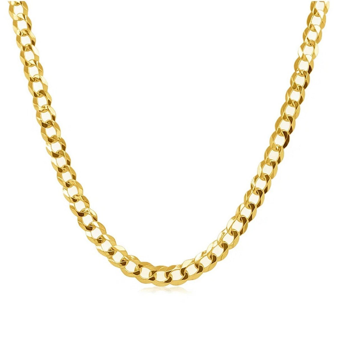 14K Yellow Gold Solid Curb Chain (2.60 mm)