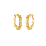 14K Yellow Gold Twist Huggie Hoop Earrings