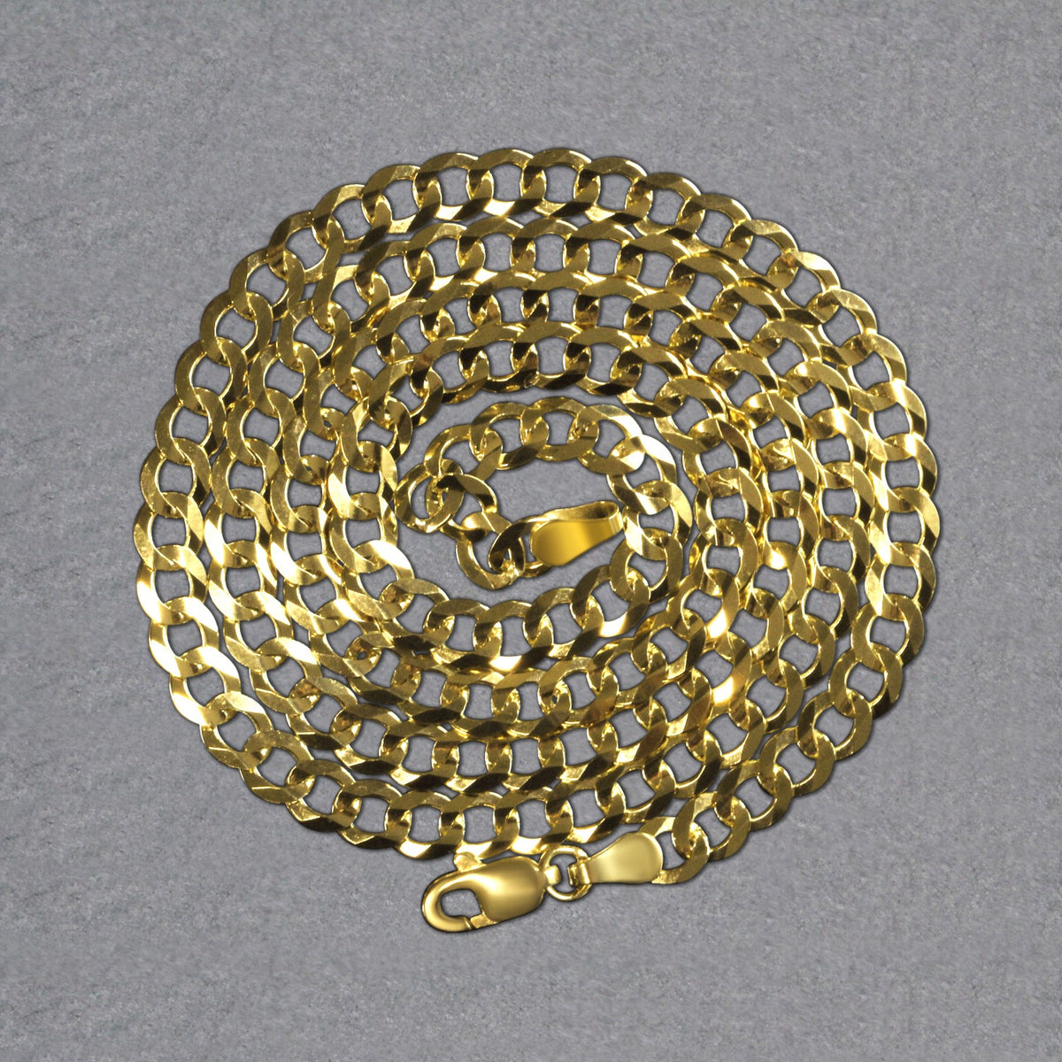 14K Yellow Gold Solid Curb Chain (4.70 mm)