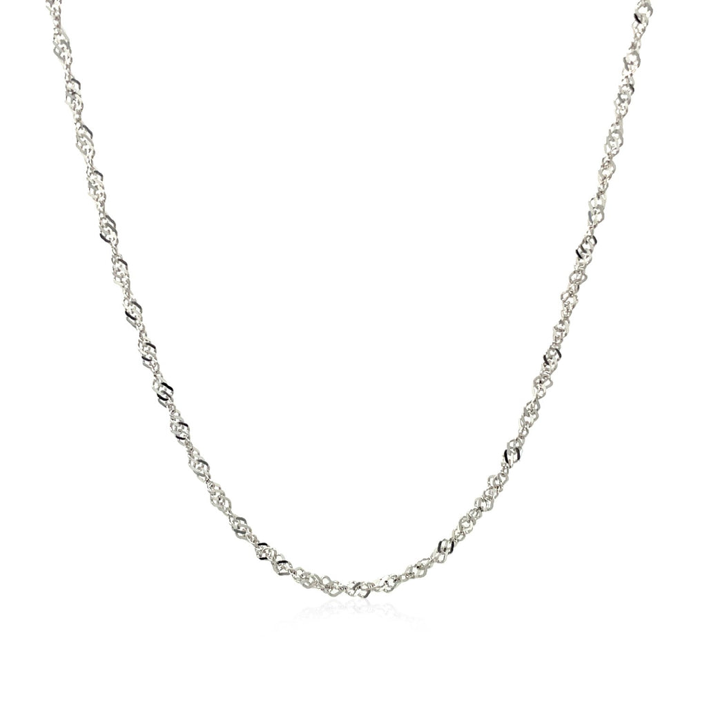 14K White Gold Singapore Chain (1.30 mm)