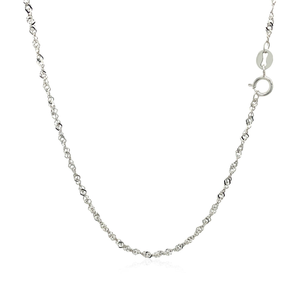 14K White Gold Singapore Chain (1.30 mm)