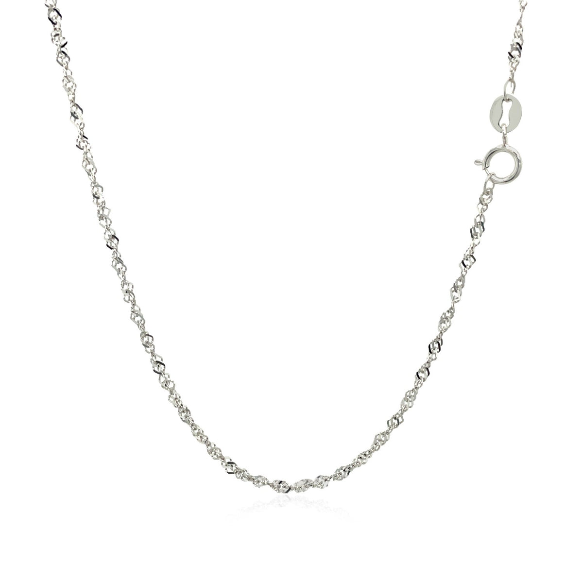 14K White Gold Singapore Chain (1.30 mm)