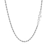 14K White Gold Solid Diamond Cut Rope Chain (2.00 mm)