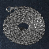 14K White Gold Solid Diamond Cut Rope Chain (2.00 mm)