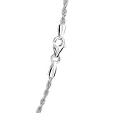 14K White Gold Solid Diamond Cut Rope Chain (2.00 mm)