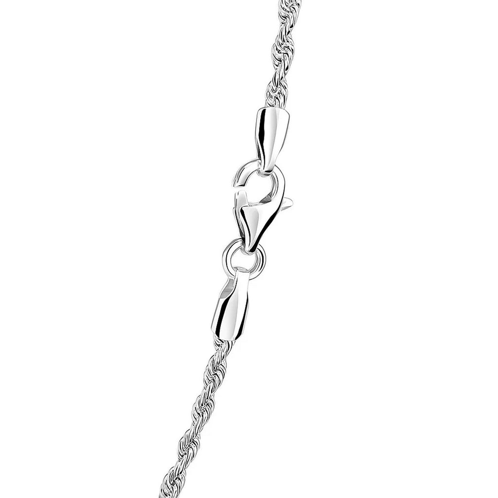 14K White Gold Solid Diamond Cut Rope Chain (2.00 mm)