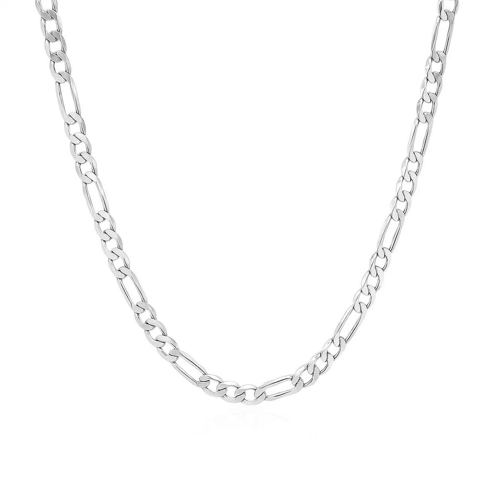 14K White Gold Solid Figaro Chain (3.00 mm)