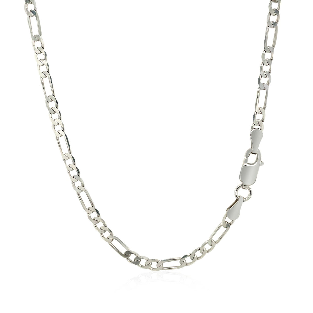 14K White Gold Solid Figaro Chain (3.00 mm)