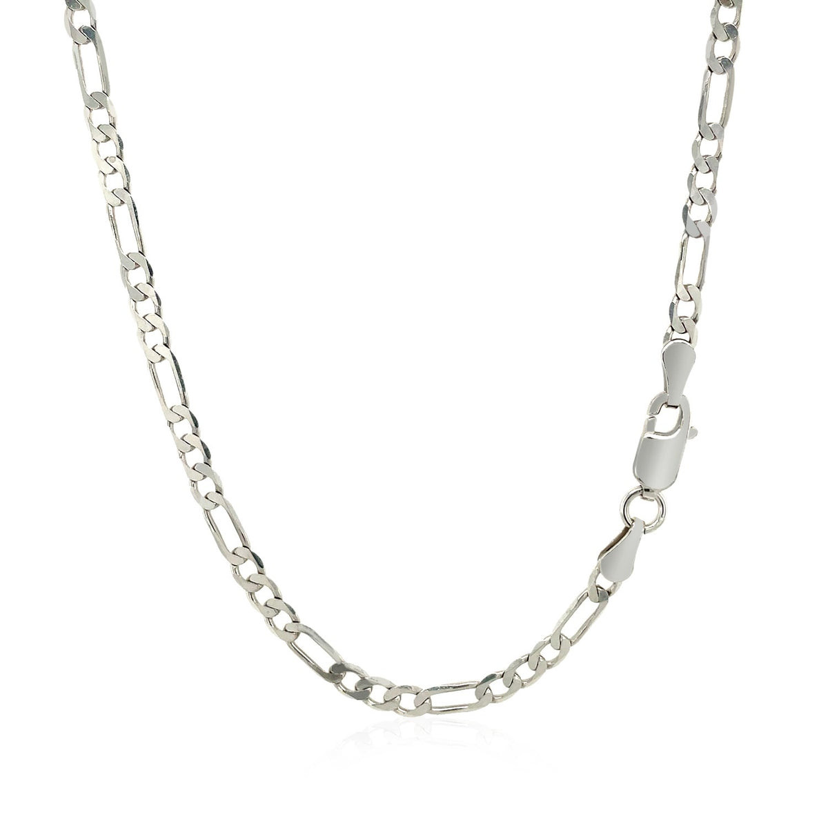14K White Gold Solid Figaro Chain (3.00 mm)