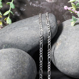 14K White Gold Solid Figaro Chain (3.00 mm)