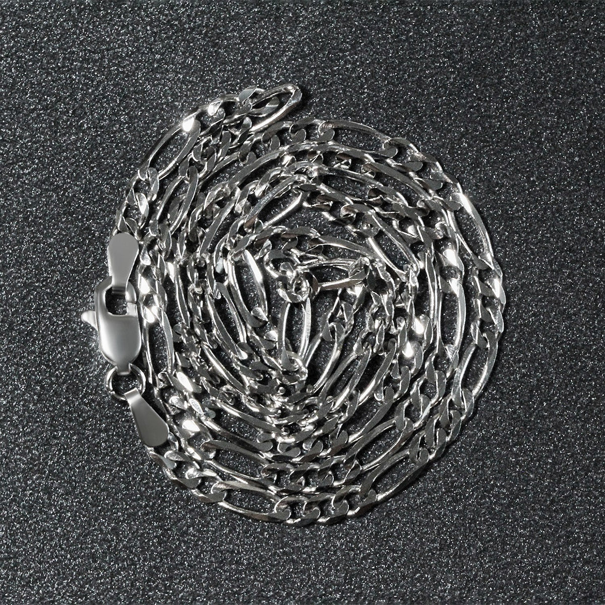 14K White Gold Solid Figaro Chain (3.00 mm)