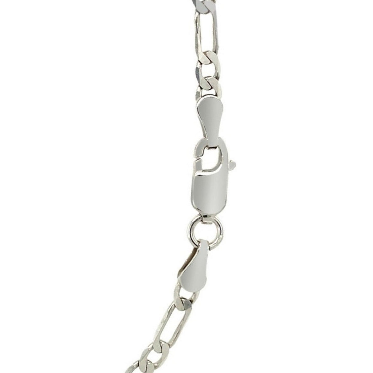 14K White Gold Solid Figaro Chain (3.00 mm)