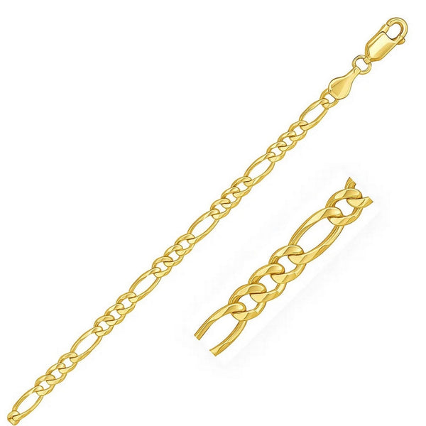 14K Yellow Gold Solid Figaro Chain (4.50 mm)