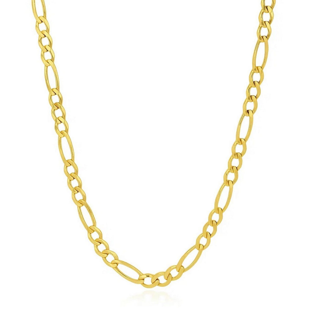14K Yellow Gold Solid Figaro Chain (4.50 mm)