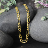 14K Yellow Gold Solid Figaro Chain (4.50 mm)