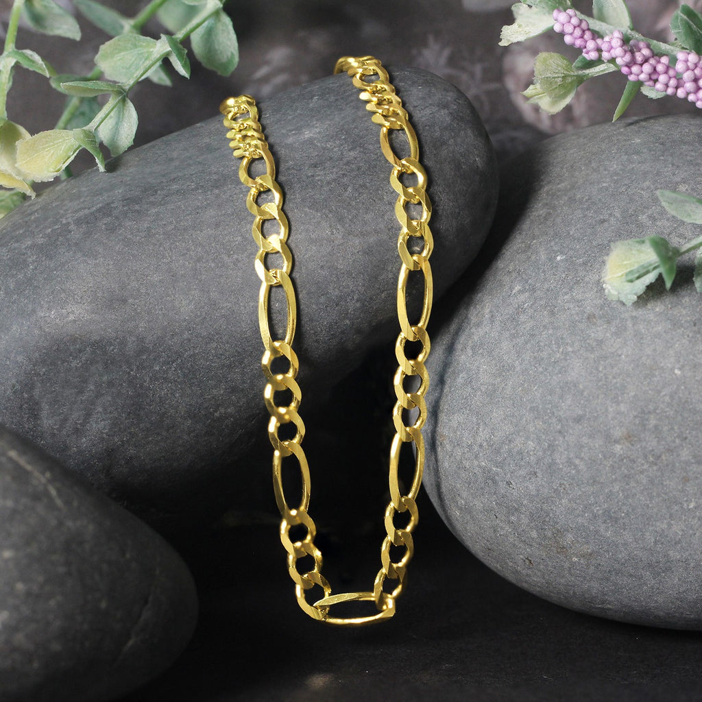 14K Yellow Gold Solid Figaro Chain (4.50 mm)
