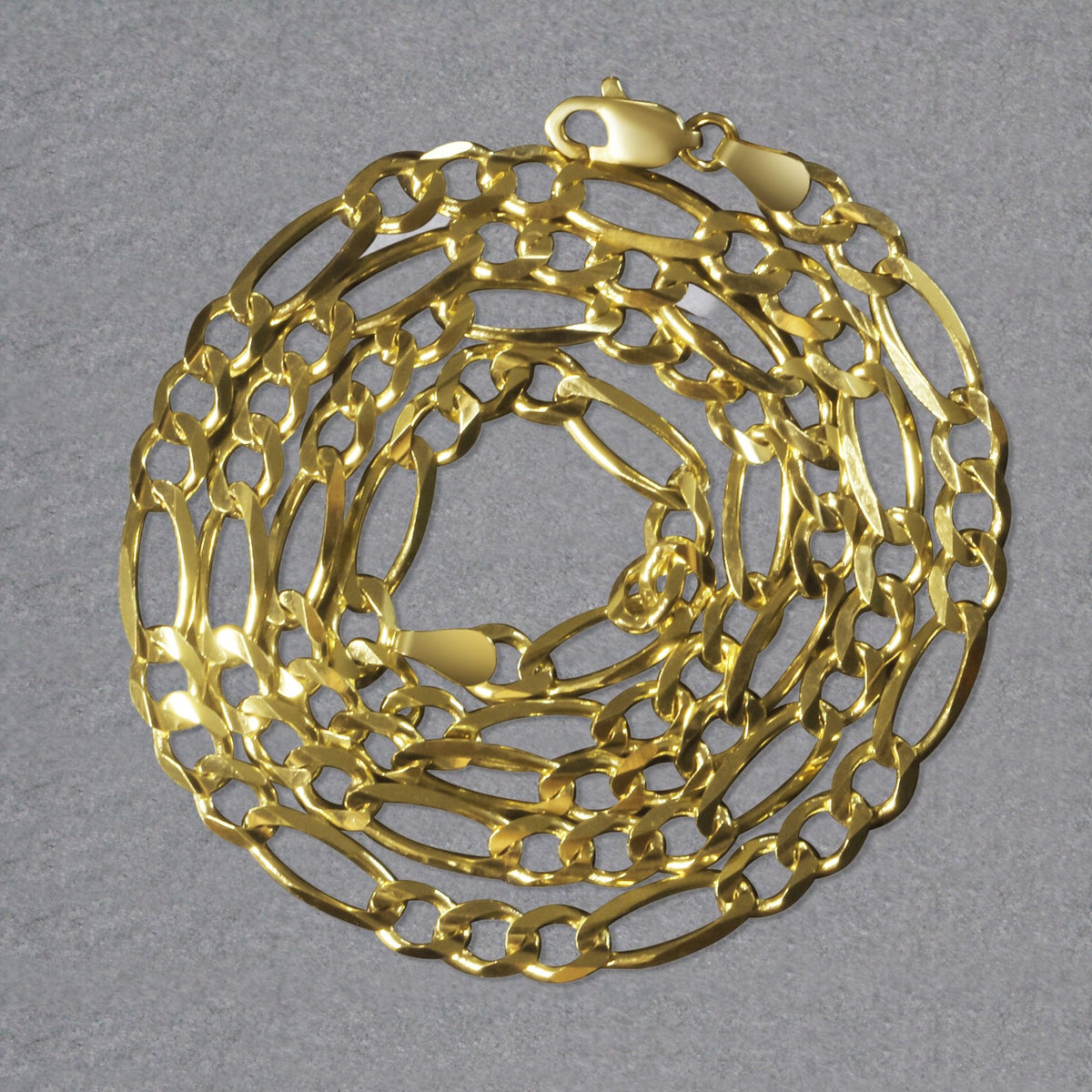 14K Yellow Gold Solid Figaro Chain (4.50 mm)