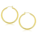 14K Yellow Gold Polished Hoop Earrings (3 x 40 mm)