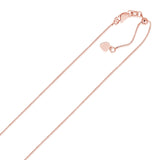 14K Rose Gold Adjustable Box Chain (0.70 mm)