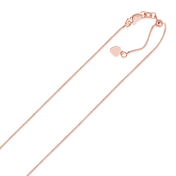 14K Rose Gold Adjustable Box Chain (0.70 mm)