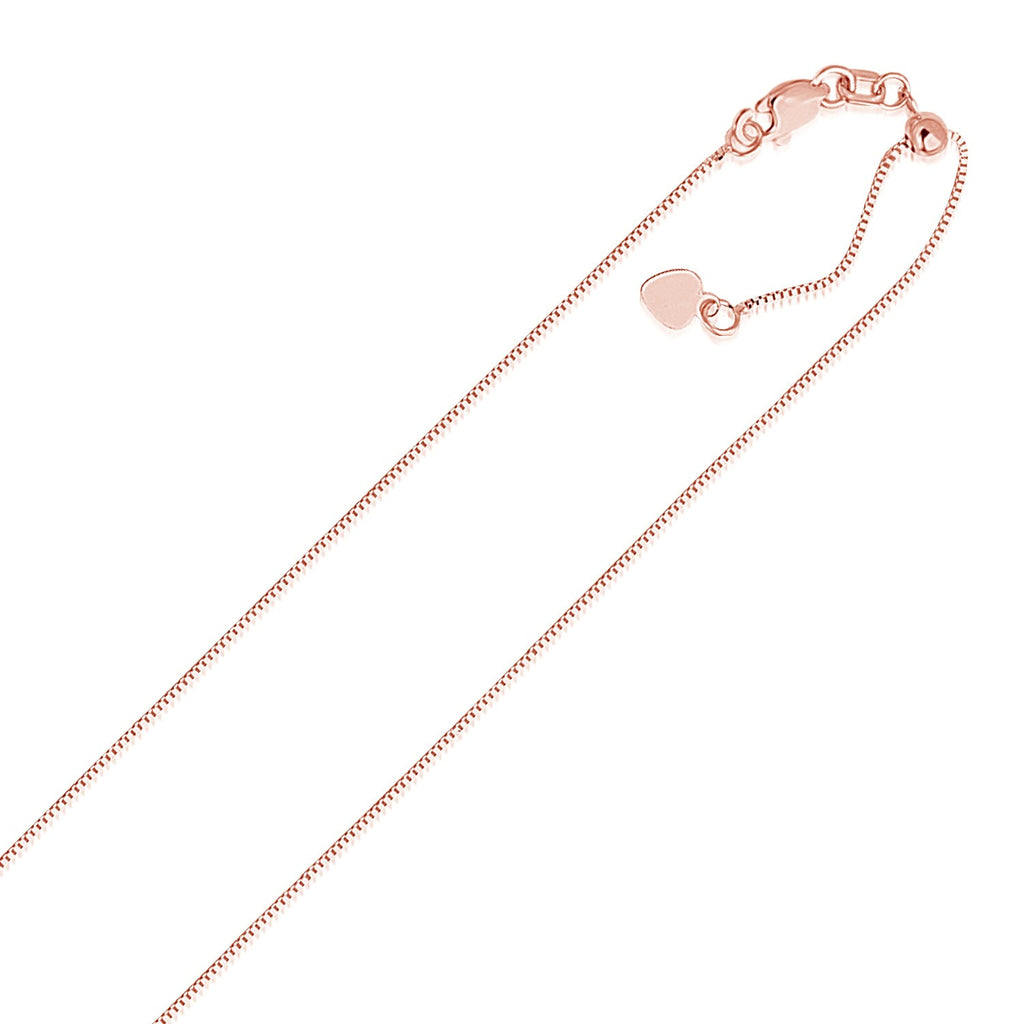 14K Rose Gold Adjustable Box Chain (0.70 mm)