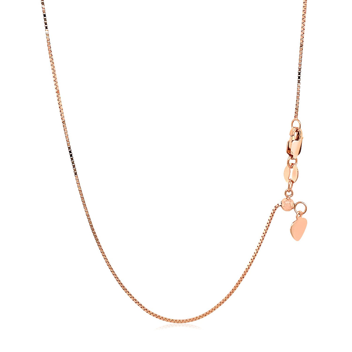 14K Rose Gold Adjustable Box Chain (0.70 mm)